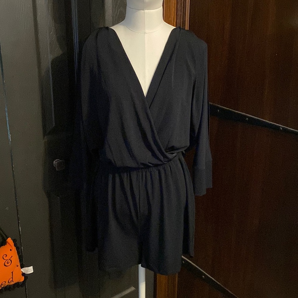 Black shorts romper.
